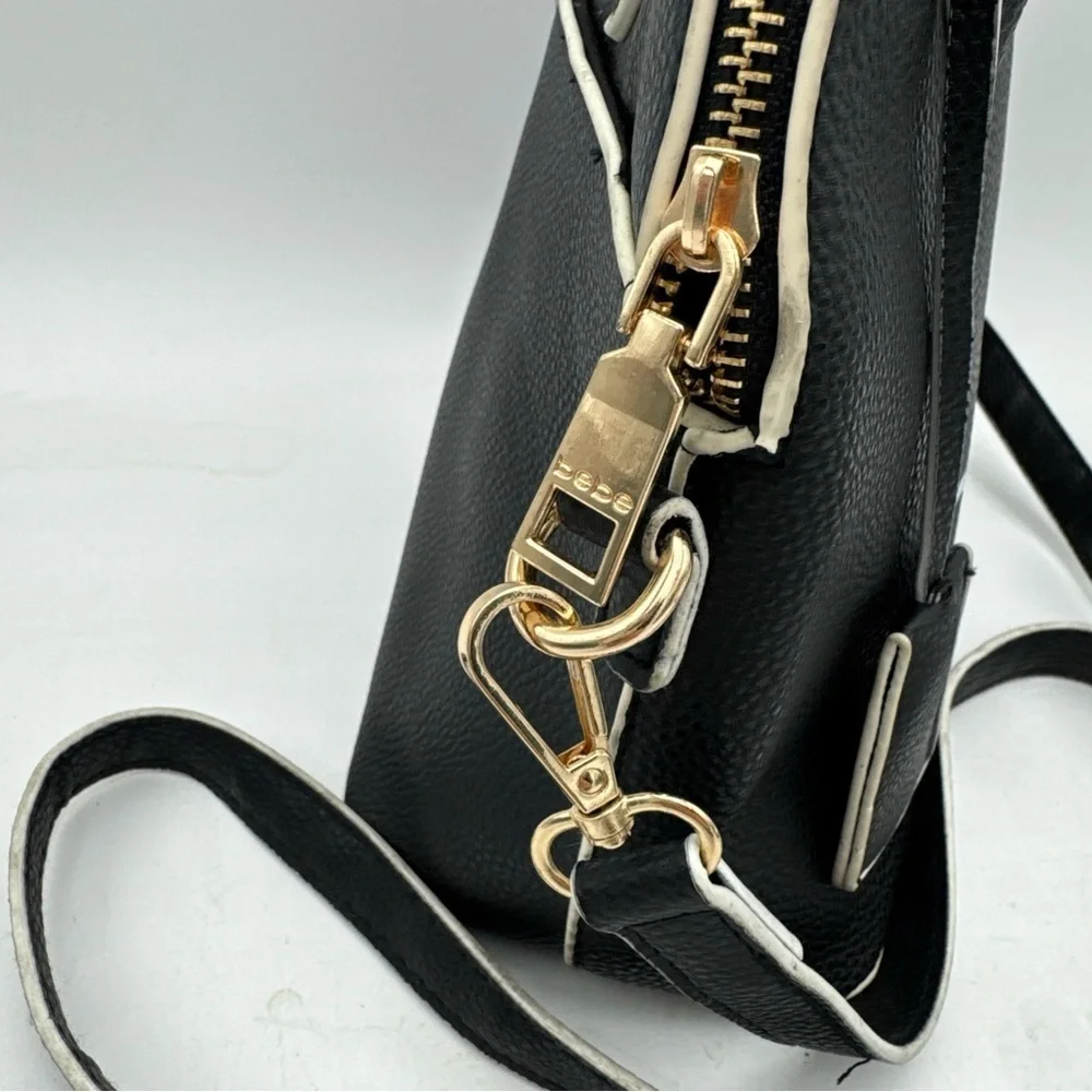 Bebe Black Satchel with White Accents